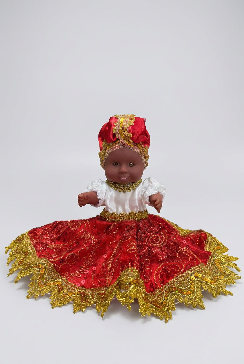 MUÑECA DE ROJO Y BLANCO 7"