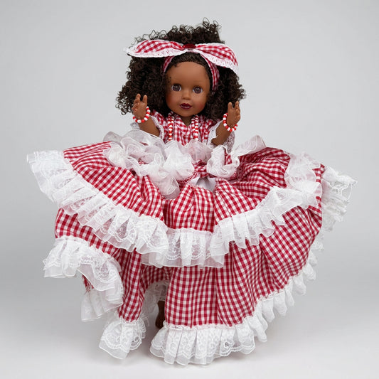 MUNECA  VESTIDO ROJO