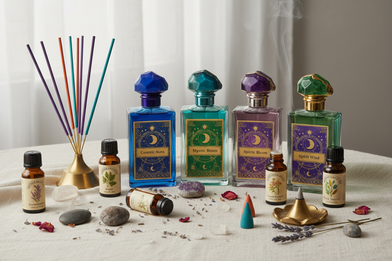 COLONIAS,ACEITES,INSIENSOS ESOTERICOS CON FONDO CLARO