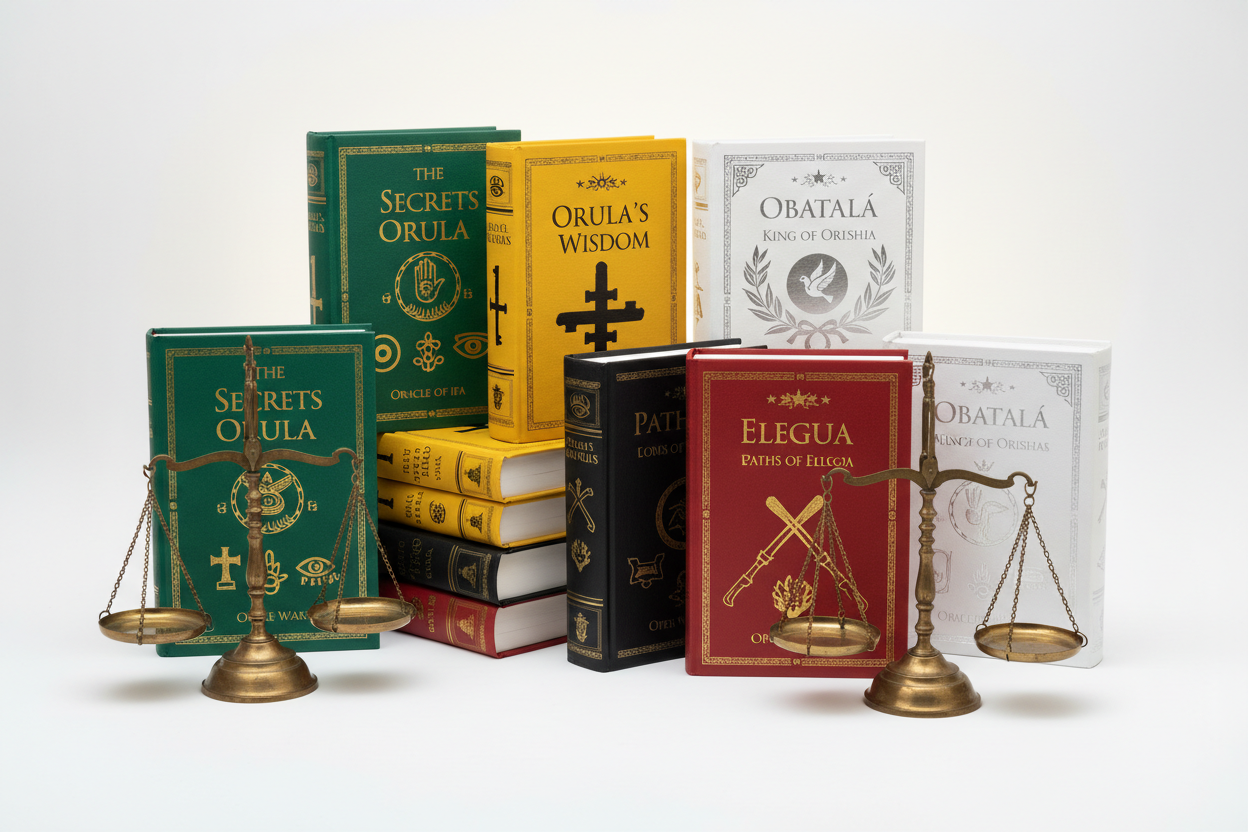 Libra’s RELIGIOSOS y Esotericas con FONDO claro,LIBROS DE ORULA,ELEGUA,OBBATALA