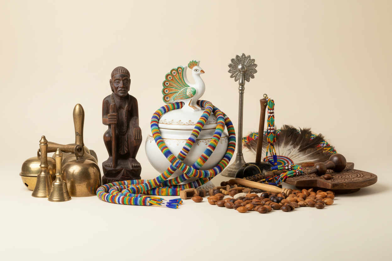 PRODUCTOS YORUBAS ,IFA OSHA,SOPERAS,CAMPANAS,COLLARES,SANTOS,CON FONDO CLARO