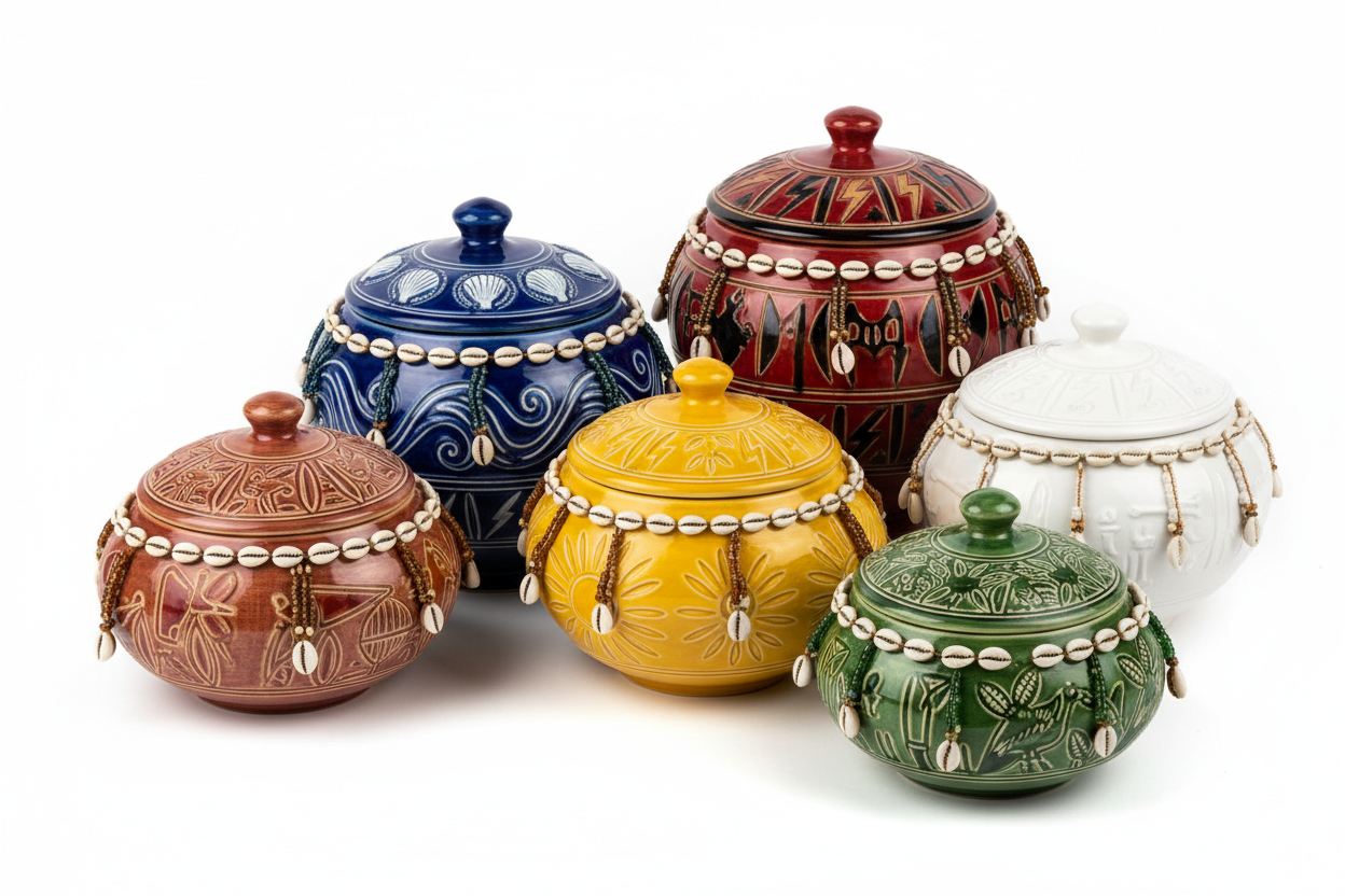 SOPERAS DE SANTOS YORUBAS CON FONDO BLANCO